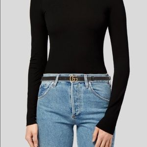 Gucci Running GG Leather Belt
